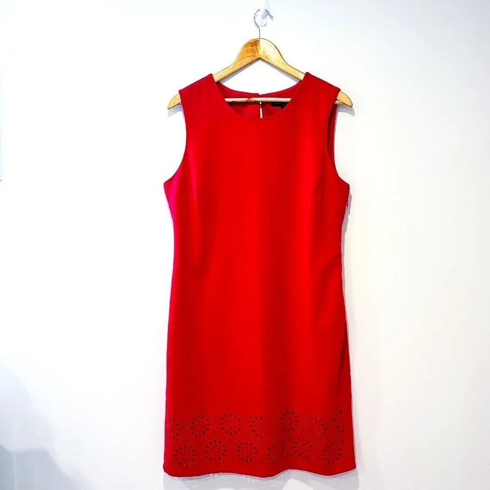 BANANA REPUBLIC Pink Lace-Hem Dress | Sleeveless, Embroidered | Size 14 *